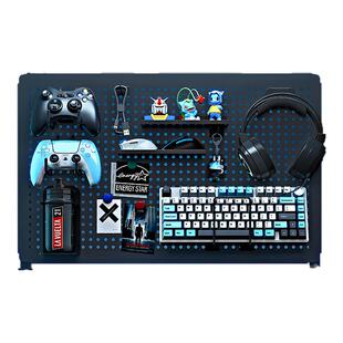 电竞房洞洞板置物架电脑桌面夹立式免打孔展示架装饰金属配件收纳