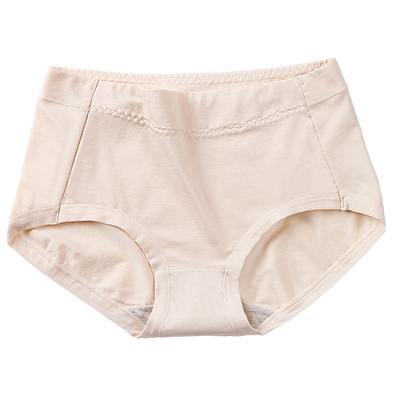 弹力纯棉裆中腰平脚内裤