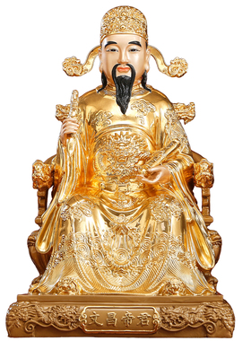 纯铜贴金文昌帝君神像祝福摆件