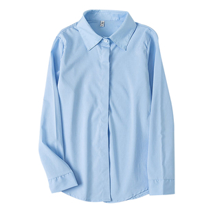 黑色衬衫女长袖配西装打底衫职业正装上衣白衬衣高级感工装工作服