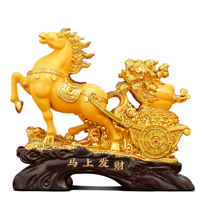 2026新款马上发财金马摆件