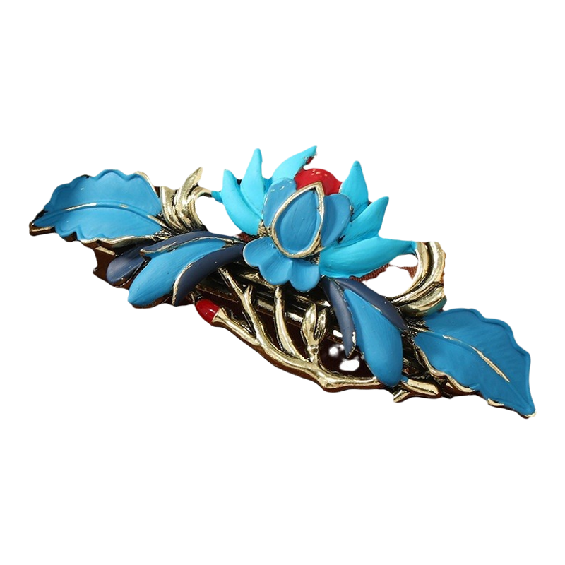 仿烧蓝花珍珠流苏汉服发夹