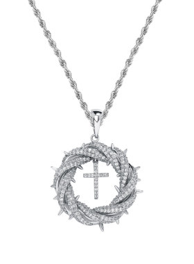 Mr.Bling情侣荆棘花环十字架吊坠