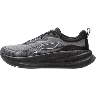 李宁悠适防护版丨 跑步鞋男鞋专业减震慢跑鞋防泼水黑色运动鞋子