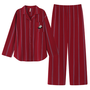 末里末【条纹熊猫】2026结婚新婚情侣套装红色本命年春秋马年睡衣