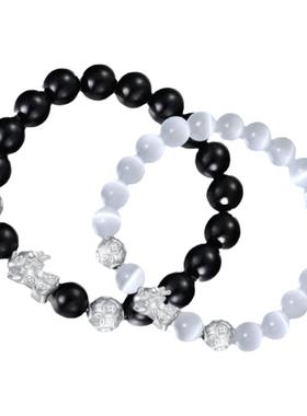 vana情侣足银简约招财貔貅手串