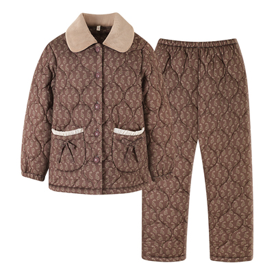 【三层加厚】睡衣女士梭织夹棉