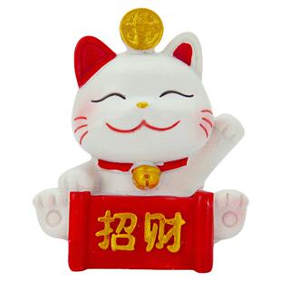 可爱招财猫迷你工位摆件办公室电脑桌招财女生小装饰马年新年布置