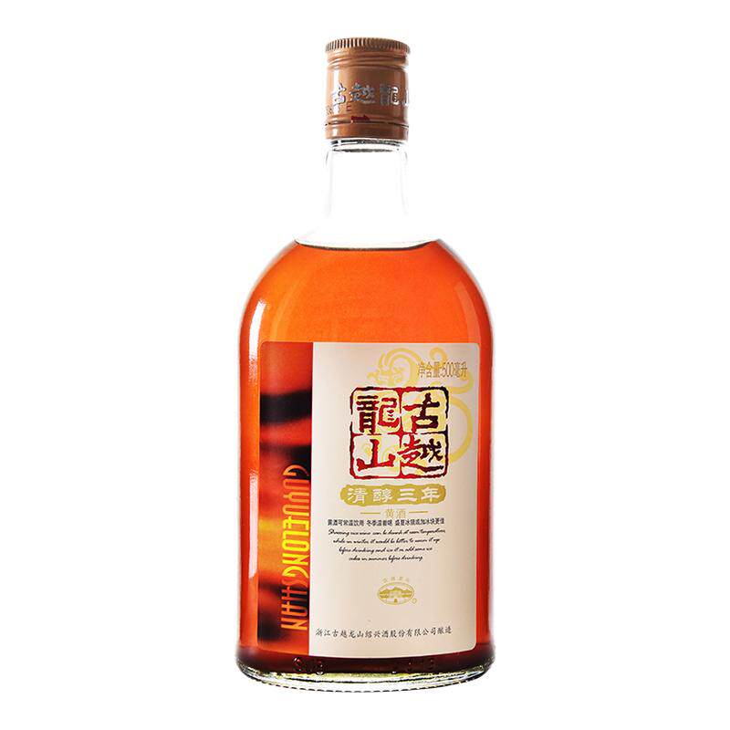 古越龙山绍兴黄酒清醇三年半甜型黄酒粮食酒500ml单瓶送礼宴请