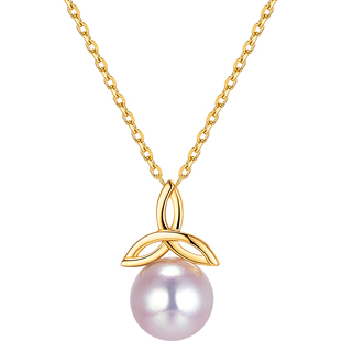 CIRCLE珠宝翼系列8mm海水珍珠18K金akoya珍珠吊坠轻奢高级感项链