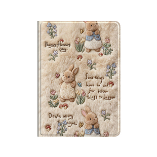 适用iPad11平板彼得兔保护套毛绒IPADAIR6秋冬ipadpro13英寸毛茸茸11英寸田园十一代花朵10蘑菇4兔子3冬天9/8