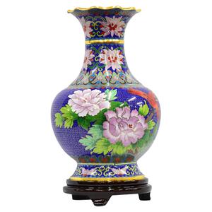 景泰蓝花瓶古风12寸花口瓶家居