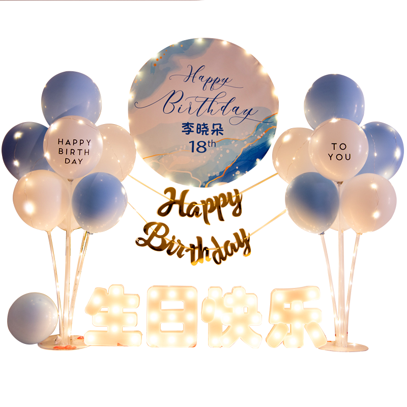 网红男孩18岁成人礼气球场景布置