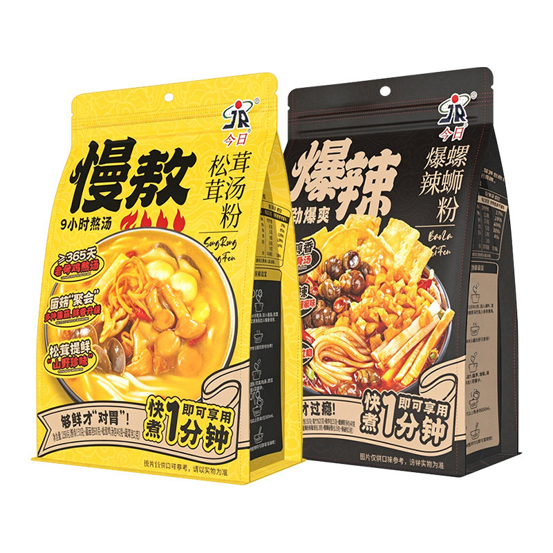 今日爆辣螺蛳粉酸辣粉丝懒人方便速食松茸鸡汤粉夜宵代餐早餐汤粉