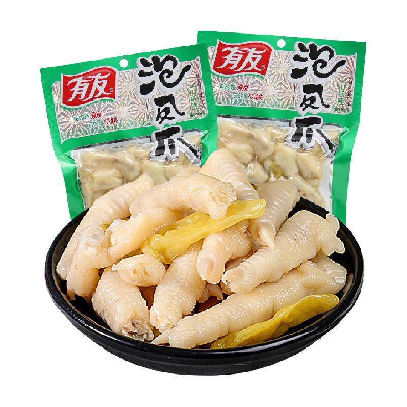 有友辣味泡椒鸡爪零食168g×2袋