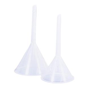 罗本德塑料长短颈漏斗食品级PP材质透明加厚防漏分液漏斗60/75/90/120/150mm实验室家用厨房工业分装三角洒漏