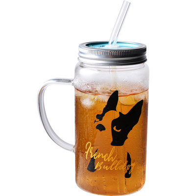 加点耐热玻璃水杯梅森公鸡