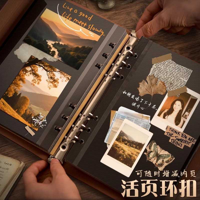 相册复古情侣纪念册相框寸明信片照片贴手工帐自书手记录册自制