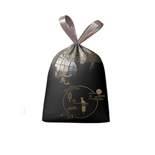 免撕抽取垃圾袋抽绳加厚家用厨房手提式大号国潮印花悬挂式垃圾袋