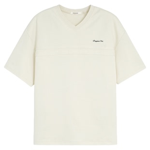 BODYDREAM2026夏季轻云层V领短袖T恤男休闲常规版/前片分层压线