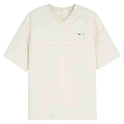 BODYDREAM2026夏季轻云层V领短袖T恤男休闲常规版/前片分层压线