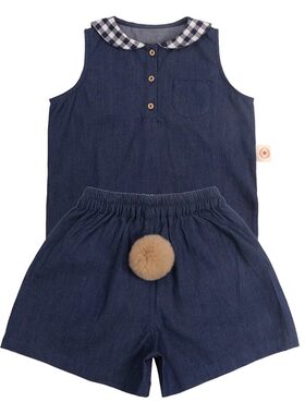 JIUMI男童夏季轻薄牛仔兔尾套装