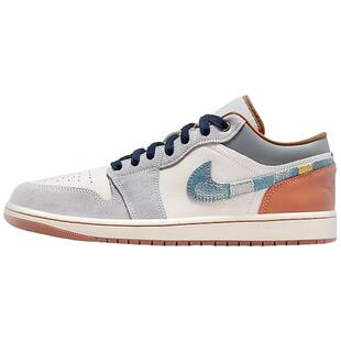 【自营】耐克男鞋 AJ1白蓝丹宁牛仔低帮复古篮球鞋FZ5042-041