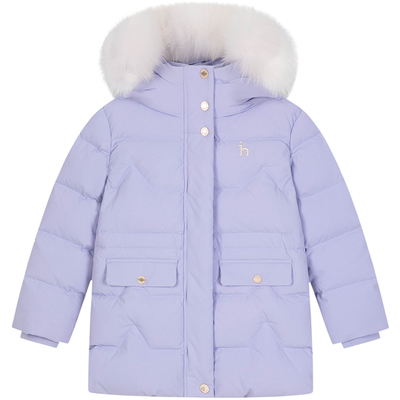 hazzys女童中长款羽绒服