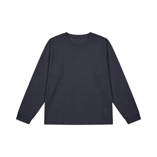 THESOONG/轻盈质感 100%纯棉夏季雪花肌理轻薄圆领长袖T恤女8884