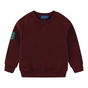 RL116男女童大马标抓绒圆领卫衣外套中大男女童春秋新款加绒