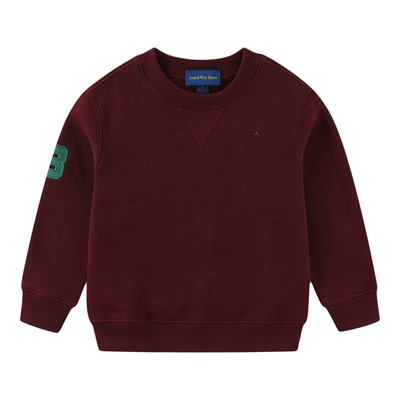 RL116男女童大马标抓绒圆领卫衣外套中大男女童春秋新款加绒