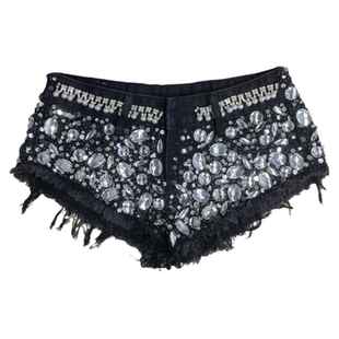 打歌服新款blackpink同款lisa流苏闪片短背心水钻钉珠辣妹牛仔裤