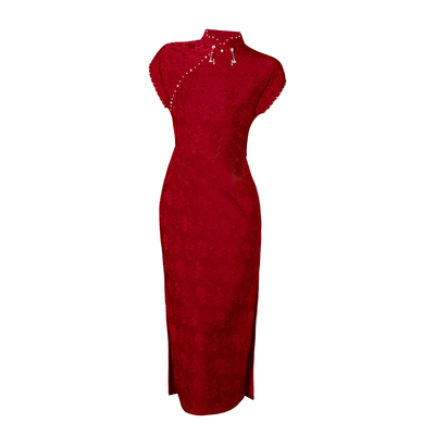 新中式旗袍小个子年轻款红色