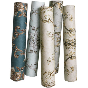 3D立体浮雕欧式花无纺布墙纸奢华卧室客厅背景壁纸2026新款非自粘