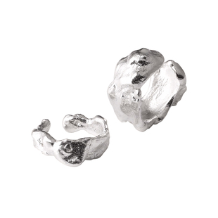 EWEST 小众肌理耳环高级耳骨夹女无耳洞纯银耳饰设计艺术精致耳夹