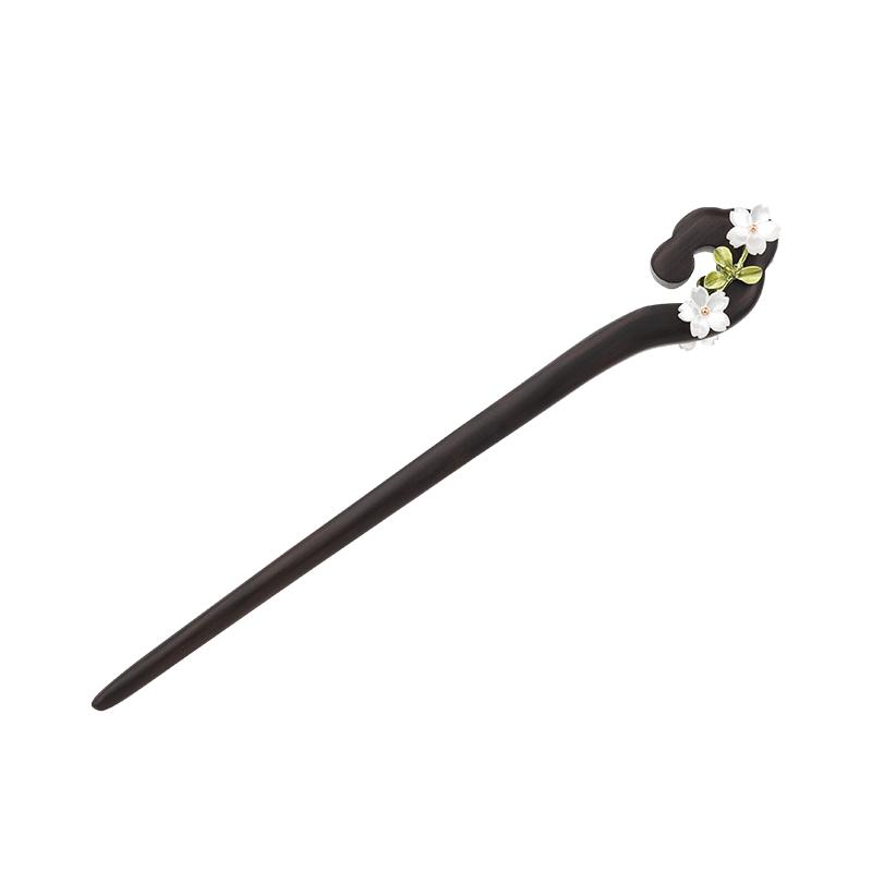追师檀木发簪现代简约手工打磨