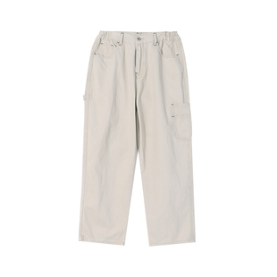GOKIGA日系宽松休闲纯棉阔腿长裤潮流口袋直筒工装裤男春夏季9002