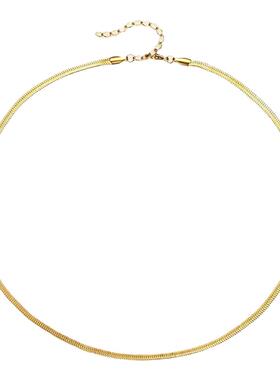 金色钛钢锁骨链，品质过硬