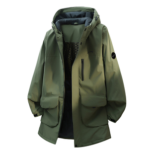 贵人鸟中长款棉服男士工装棉衣男冬季2025年户外夹棉外套情侣棉袄