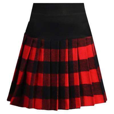 短裙百褶裙英伦A字口袋松紧高腰