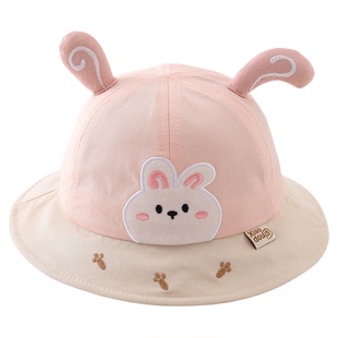 宝宝帽子春秋薄款遮阳防风渔夫帽男婴女儿童出游沙滩可爱盆帽夏天