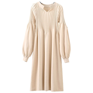 费雪孕妇装春秋2026新款连衣裙时尚孕期大码长裙冬装高级感穿搭