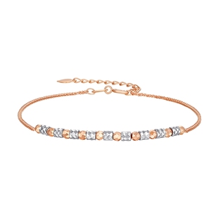 TSL谢瑞麟18K金手链双色金珠手饰玫瑰金18k白手饰女士新品BF432