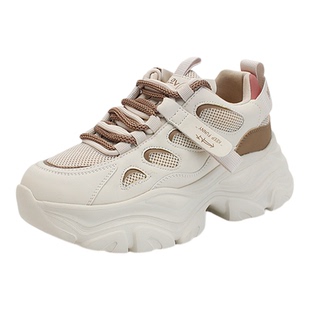 戈美其厚底老爹鞋女春秋新款透气运动休闲鞋增高小白鞋小香风单鞋