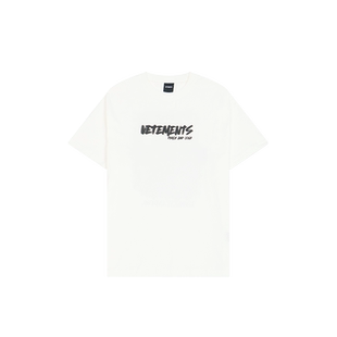 VETEMENTS男女新款重砰230g纯棉休闲泼墨LOGO设计短袖T恤64352023