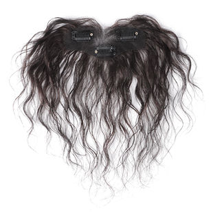 轻薄刘海假发片女头顶蓬松头顶增加发量真人发遮盖大脑门刘海卷发