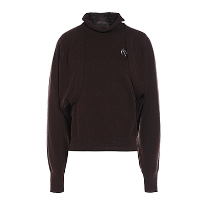 JESSIE羊毛羊绒毛衣披肩两件套女