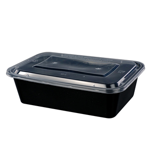 长方形一次性餐盒1000ML加厚透明黑色外卖打包饭盒美式塑料快餐盒