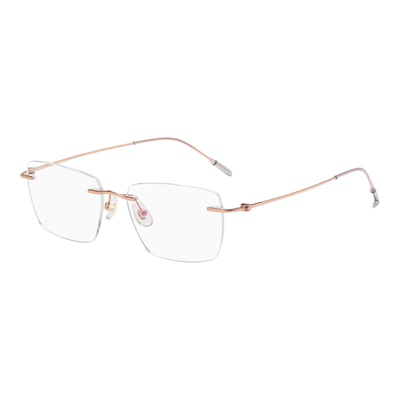 卢昱晓同款无边框眼镜近视女眼睛