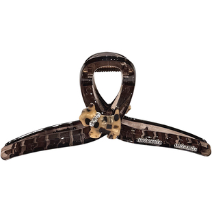 高级感气质闪钻玳瑁小狗盘发抓夹女大号发量多后脑勺发夹鲨鱼夹